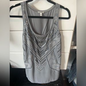 Express grey sequin tank - small
